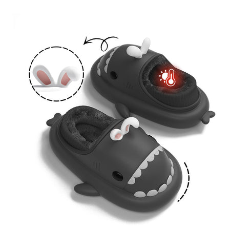 Sharkicks Basic - Hiver, Chaussons Requins Lapin, Talon Couvert